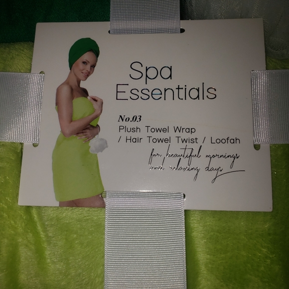 Spa Essential, Plush Towel Wrap/hair towel twist/ loofah - Picture 4 of 4